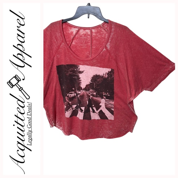 The Beatles Abbey Road Womens Loose Fit Tie Dye Top by Trunk - Picture 1 of 10